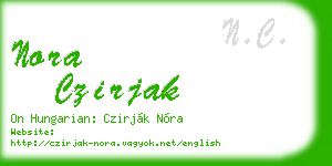 nora czirjak business card
