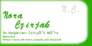nora czirjak business card